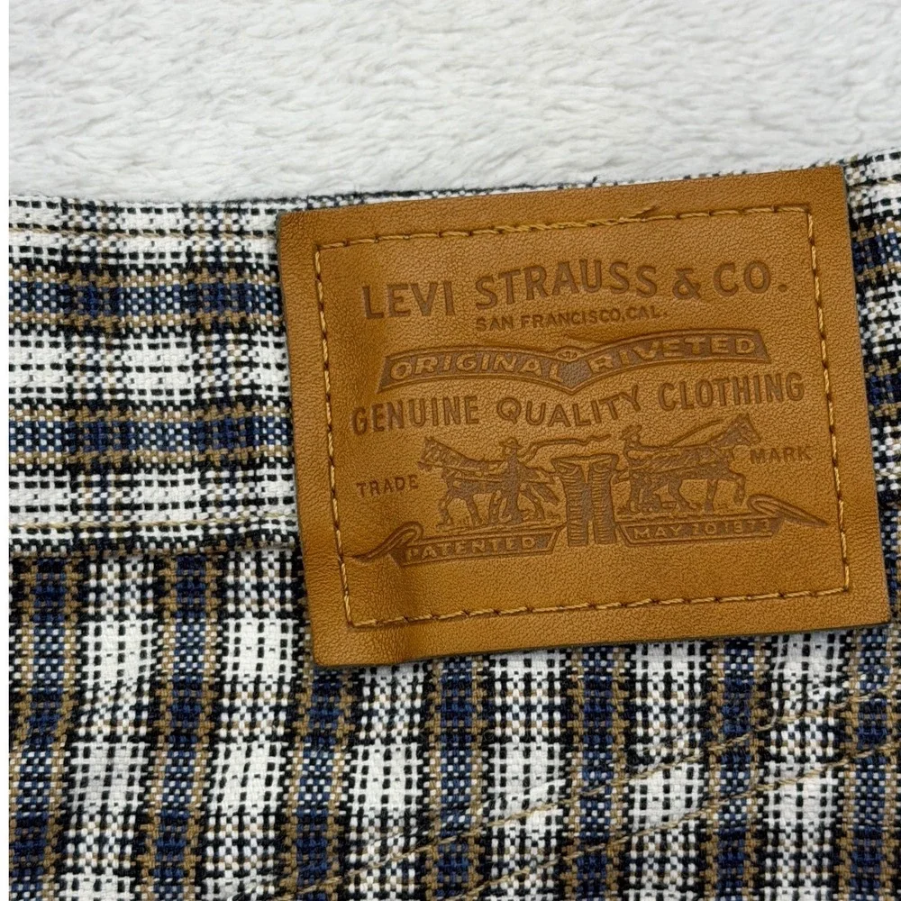 Levi's High Baggy Shorts Men 29 Plaid Shorts Cotton Casual 5-Pocket